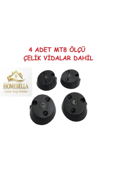 HOMEBELLA Açılı Plastik Bağlantı Aparatı Sehpa Masa, Sandalye, 4 Lü + 12 Adet Vida (M8 VİDA GİRİŞLİ) ürün görseli 1
