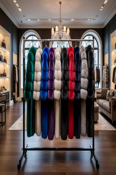 HOMEBELLA 105 Cm Metal Tekerlekli A.konfeksiyon Elbise Askılık Portatif Eşek Vitrin Home Hanger ürün görseli 1