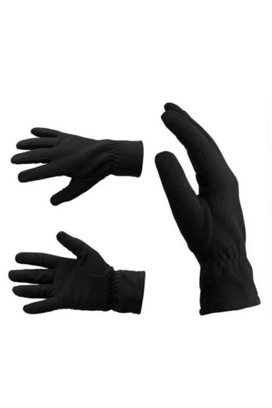 Unisex Siyah Termal Kışlık Kaliteli Polar Eldiven - Resim 4