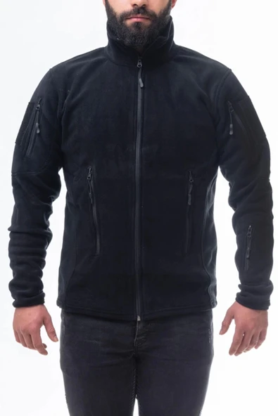 Taktik Polar Mont Askeri 5 Cepli Taktik Mont Siyah Slim Fittir. ürün görseli 1