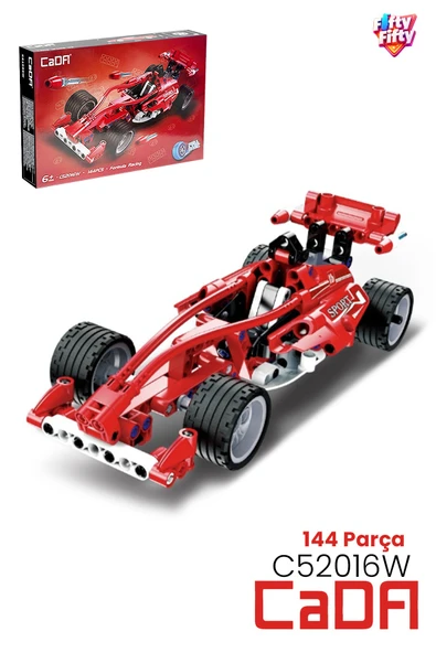 CADA Çek Bırak F1 Yarış Arabası 144 Parça Araba Yapım Seti Blok Araba -FFC52016W-144P ürün görseli 1