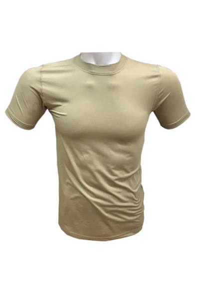 Erkek Askeri Termal Microfiber Kısa Kol Bej Nano Tişört ürün görseli 1