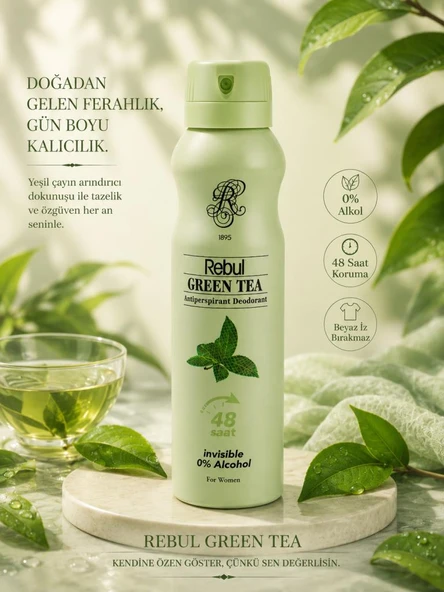 Rebul Kadın Sprey Deodorant Green Tea 150 Ml ürün görseli 1