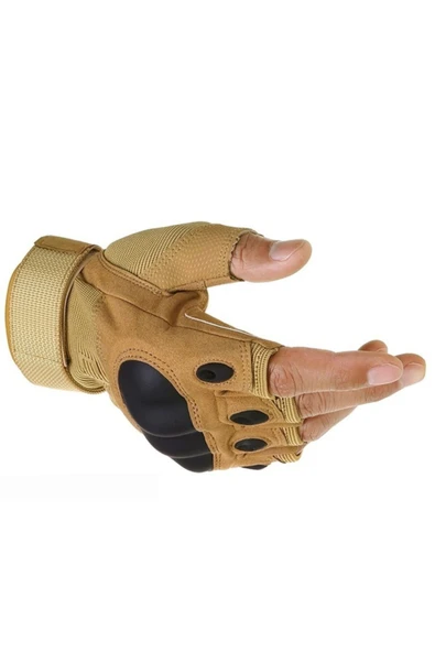 Askeri Tactical Kesik Destekli Pilot Eldiven Kum Karışık XL ürün görseli 1
