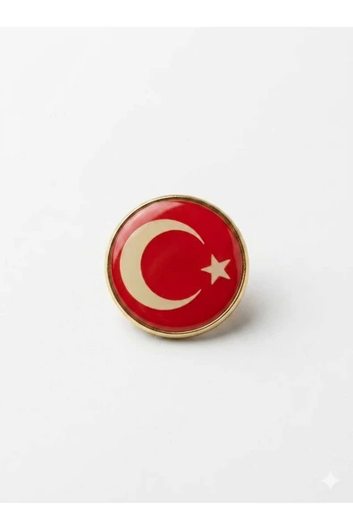 Türk Bayrağı Yaka Rozeti Yuvarlak ürün görseli 1