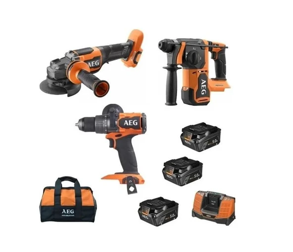 Aeg JP18AA3-503B 18V Kombo 3Lü Kit Akülü Darbeli Vidalama + Taşlama+ Kırıcı Delici 4935479881 ürün görseli 1