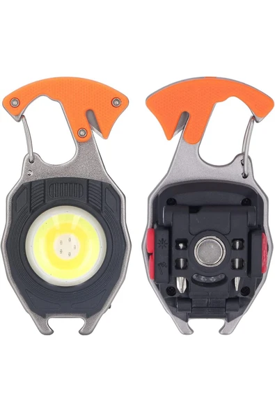 Çok Fonksiyonlu Mini Led Lamba Anahtarlık ve Çakmak USB Şarjlı Kamp İçin Taşınabilir Tam 7 Modlu ürün görseli 1