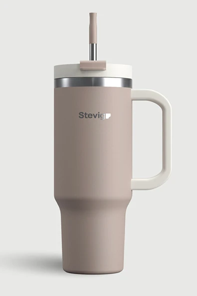 Stevig 2 Moods Tuck-in Tumbler Sızdırmaz Çelik Termos 900 ML Pure Cashmere ST-243 ürün görseli 1