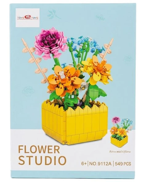 Toys e Toys Flower Studio Renkli Çiçek Bahçesi Yapı Blok Seti 549 Parça 9112A ürün görseli 1
