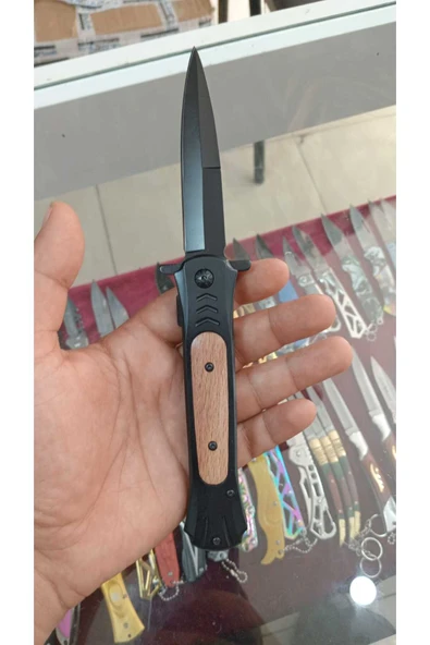 Kamp Çakısı 21 cm Siyah Kemerlikli + Çakmak Hediyeli ürün görseli 1