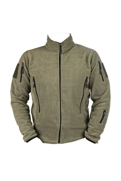 Unisex Haki Yeşil 5 Cepli Polar Mont ürün görseli 1