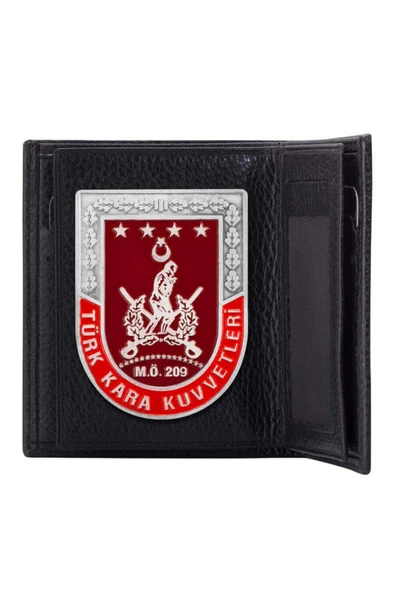Türk Kara Kuvvetleri Rozetli Klasik Cüzdan Siyah ürün görseli 1