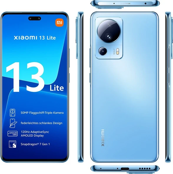 Xiaomi  13 Lite 5G Mavi 256 GB / 8 GB RAM Yenilenmiş Ürün (A KALİTE) ürün görseli 1