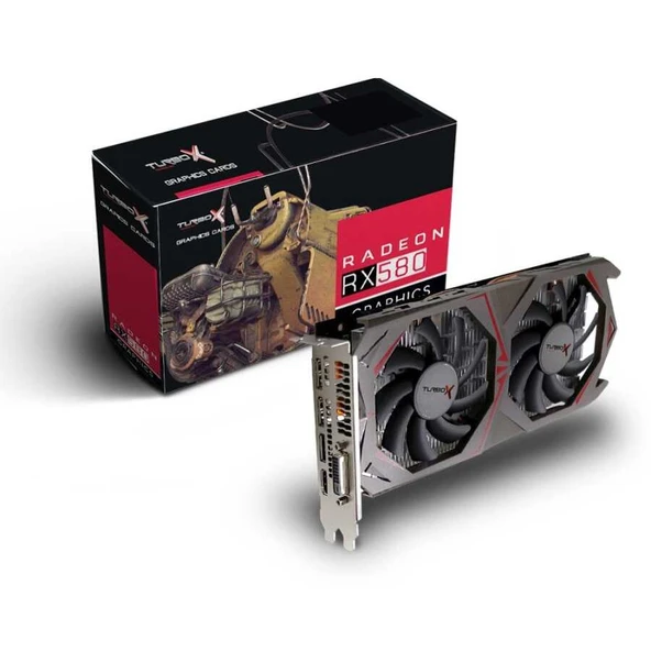 Turbox Antares Volga RX580 Amd GDDR5 256Bit Dvi.Hdmi.Display Çift Fan 8GB Ekran Kartı (Box) ürün görseli 1
