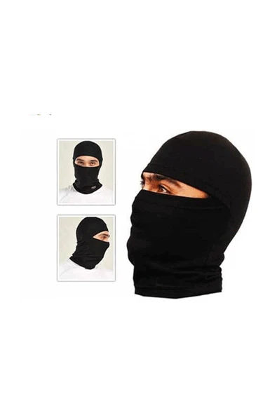 Polar Kar Maskesi Kışlık Polar Şapka Bere Boyunluk Motorcu Kask Bere Unisex Balaclava Siyah ürün görseli 1