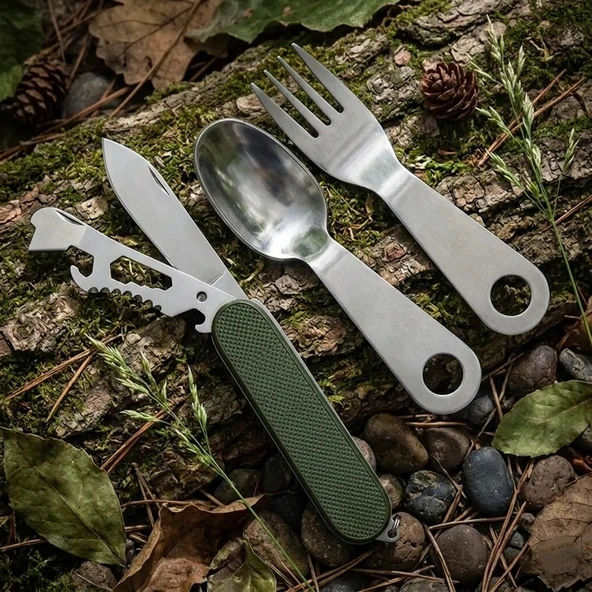 Knivox Çok Amaçlı Çakı ve Çatal Kaşık Seti ürün görseli 1