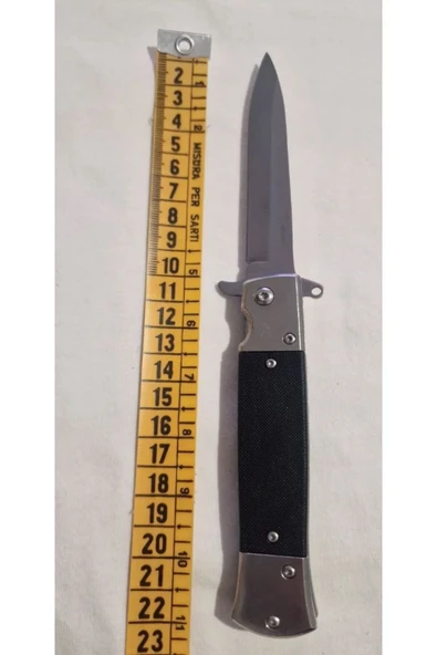 Katlanabilir Kamp Çakısı 21 cm Siyah Kemer Klipsli ürün görseli 1