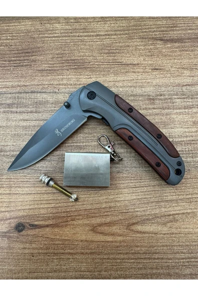Browning Çakı Ahşap Saplı Kamp Çakısı + Hediye Çakmak ürün görseli 1