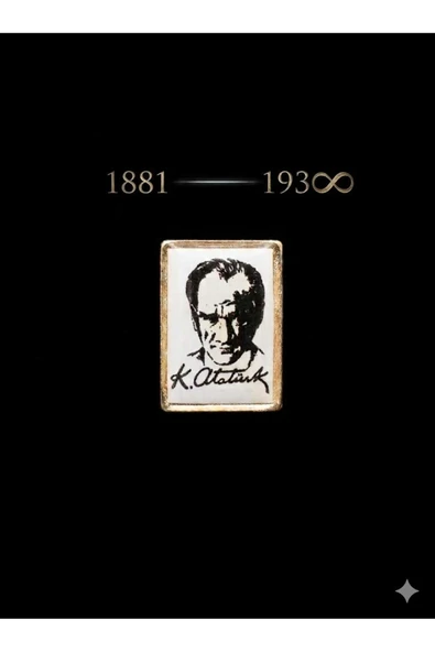 Atatürk Yaka Rozeti Beyaz Çerçeve ürün görseli 1