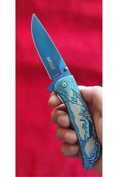 Geyikli Sibirya Model Mavi Çakı 18 cm - Resim 3