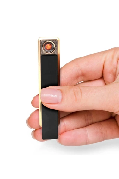 Siyah Şarjlı Usb'li Dokunmatik Siyah Elektronik Çakmak ürün görseli 1