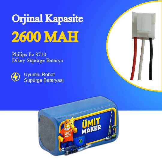 Philips Fc 8710 Robot Süpürge 2600 mAh 14.4 V Batarya – Orjinal Uyumlu Uzun Ömürlü, Yüksek Performans Pil ürün görseli 1