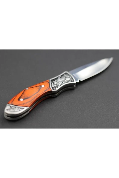 Alaska Mini Gravür Desenli Yaylı Çakı Kılıflı ürün görseli 1