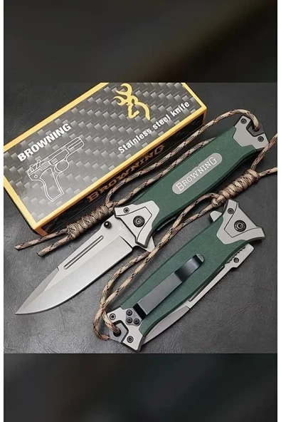 Browning Katlanabilir Haki Paracordlu Kamp Çakısı 21cm ürün görseli 1