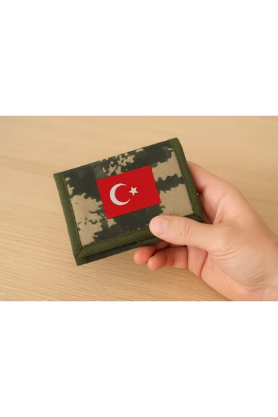 Unisex Yeşil Boyun Askılı Asker Cüzdanı ürün görseli 1