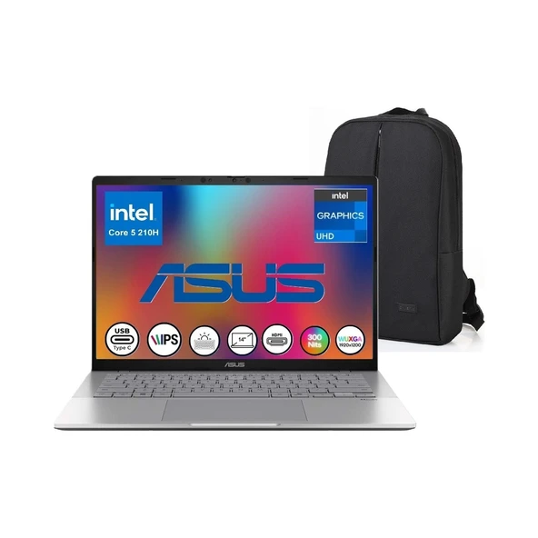 vivobook S14 S3407VA Intel Core I5 210H 24GB 512GB SSD Windows 11 Pro 14" IPS Wuxga Dizüstü Bilgisayar Snertech Çanta ürün görseli 1