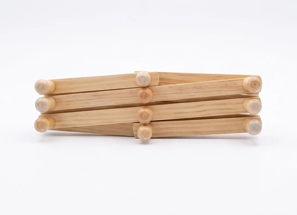 Askılık Ahşap Akordiyon Duvar-Kapı Askılığı 50x25cm - Resim 2