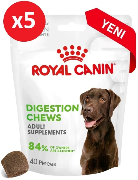 Royal Canin Digestion Chews Yetişkin Köpekler İçin Sindirim Sistemini Destekleyen Tamamlayıcı Ödül Maması 160g*5 Paket ürün görseli 1