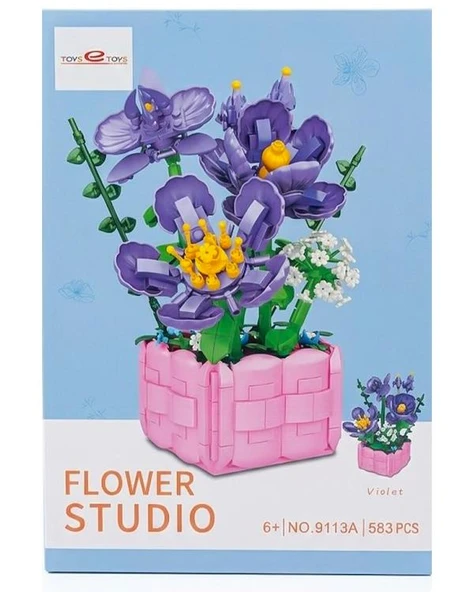 Toys e Toys Flower Studio Gül Çiçek Yapı Blok Seti 550 Parça 9109A ürün görseli 1