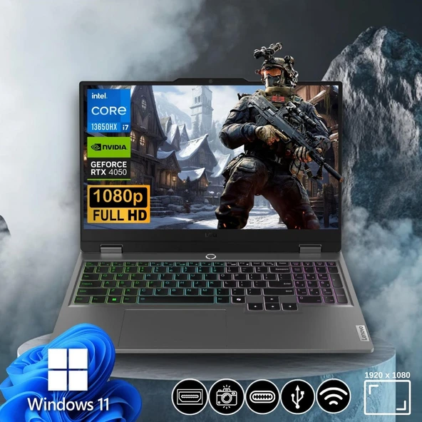 Loq 15IRX9 I7-13650HX | 16GB | 1tb SSD 6gb RTX4050 83DV0117TR ATL16 15.6" WIN11PRO Gaming Notebook ürün görseli 1