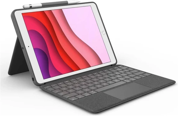 Logitech Combo Touch Klavyeli iPad Kılıfı, Ayrılabilir, Trackpad ve Smart Connector Özellikli, Arka Aydınlatma ve Destek Ayaklı Klavye, iPad 10.2 inç 7. 8. ve 9. Nesil ile Uyumlu, Gri Outlet ürün görseli 1