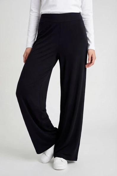 TOMMY LIFE BAYAN PANTOLON PALAZZO SİYAH T18BY-94681 ürün görseli 1