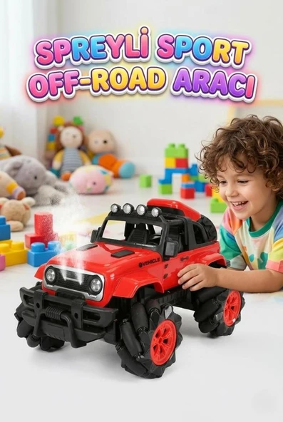 Işıklı ve Sesli Canavar Araba 1:14 Ölçekli Spreyli Uzaktan Kumandalı Oyuncak Araba - 4x4 ürün görseli 1