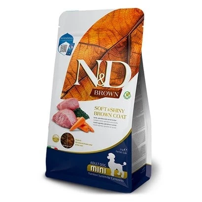 N&D Brown Kuzu Etli ve Havuçlu Mini Irk Yetişkin Köpek Maması 5kg ürün görseli 1