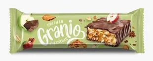 HÜNNAP GRANİO ELMALI TARÇINLI BİSKÜVİLİ SÜTLÜ ÇİKOLATA KAPLAMALI BAR 40GR ürün görseli 1
