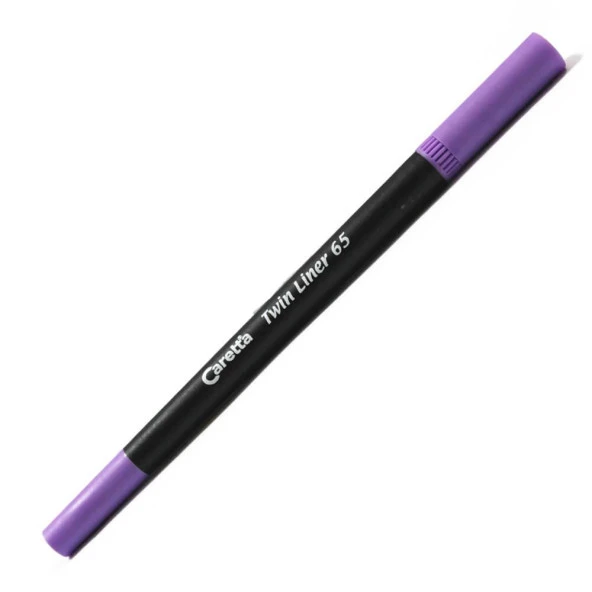 Caretta Twinliner Çift Uçlu Keçeli Kalem 0.4 MM-1.0 MM Mor (10 Lu Paket) ürün görseli 1