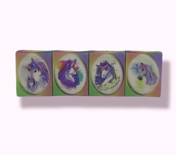 Silka Unicorn Desenli Elips Şekilli Silgi 4 Adet - Resim 2