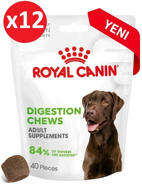 Royal Canin Digestion Chews Yetişkin Köpekler İçin Sindirim Sistemini Destekleyen Tamamlayıcı Ödül Maması 160g*12 Paket ürün görseli 1