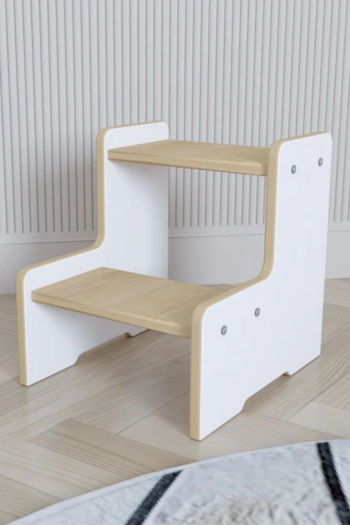 POFİTTO Çocuk Tabure , İki Basamaklı Montessori Tabure , 100 kg taşıma garantili ürün görseli 1