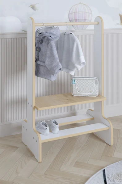 POFİTTO Çocuk Odası Askılık Ve Ayakkabılık,Çocuk Odası Düzenleyici,Montessori Askılık,Montessori Ayakkabılık ürün görseli 1