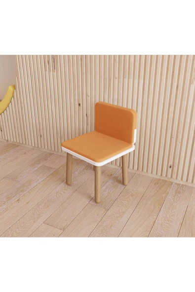 POFİTTO Çocuk Sandalyesi, Çocuk Oturağı, Ahşap Sandalye, Montessori Sandalye Kılıflı ürün görseli 1