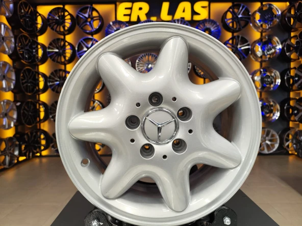 4 Adet MERCEDES ORIJINAL 6*15 5*112 ET31 66.6 SILVER JANT REVİZE EDİLMİŞ  (Takım) ürün görseli 1