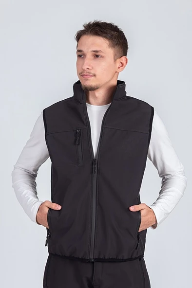 Softshell Dik Yaka Erkek Yelek ürün görseli 1