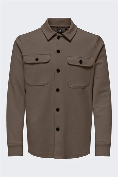 Only & Sons   ONSNEWKODYL OVERSHIRT SWEAT NOOS Erkek Kahverengi UK Gömlek - 22021279 ürün görseli 1