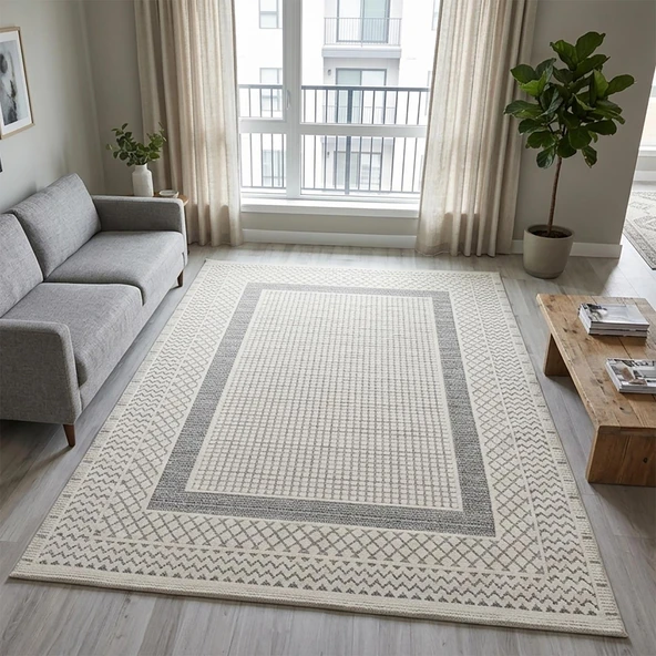 Nature Pamuk 30° Yıkanabilir Halı Modern Kilim Oturma Odası Salon Mutfak Balkon Yolluk Halısı C022A ürün görseli 1