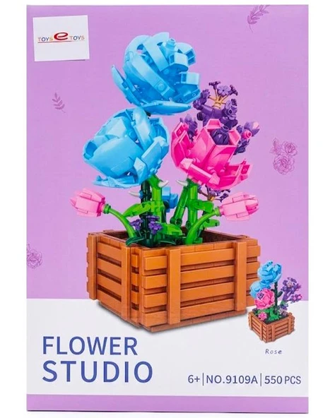 Toys e Toys Flower Studio Menekşe Çiçek Yapı Blok Seti 583 Parça 9113A ürün görseli 1